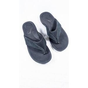 Abeo Women's Black Flip Flops Size 7.5 Sandals Walking Beach Comfort